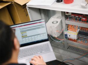 certified CMSE industrial experts in Melbourne asses machinery at a facility in Melbourne - Teoma Group Industrial Electricians